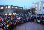 Panevėžyje vyko vienybės ir solidarumo akcija su Ukraina „Laisvė šviečia“