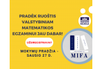 Kviečia į pasirengimo valstybiniam matematikos brandos egzaminui mokymus