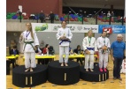 Dziudo sportininkai džiaugiasi laimėjimais
