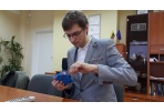 Studento sukurtas robotas: kūnas – 3D spausdintuvu, skydas – iš glaistyklės